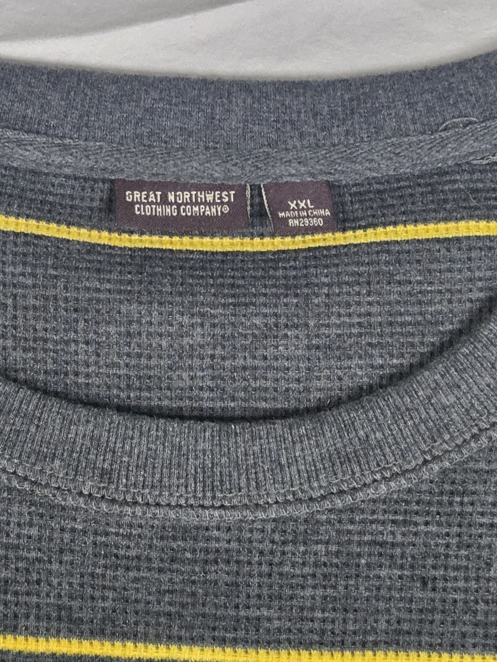 NWT Great Northwest Clothing Co Men's XXL Waffle Thermal Long Sleeve Shirt Grey - Picture 3 of 9